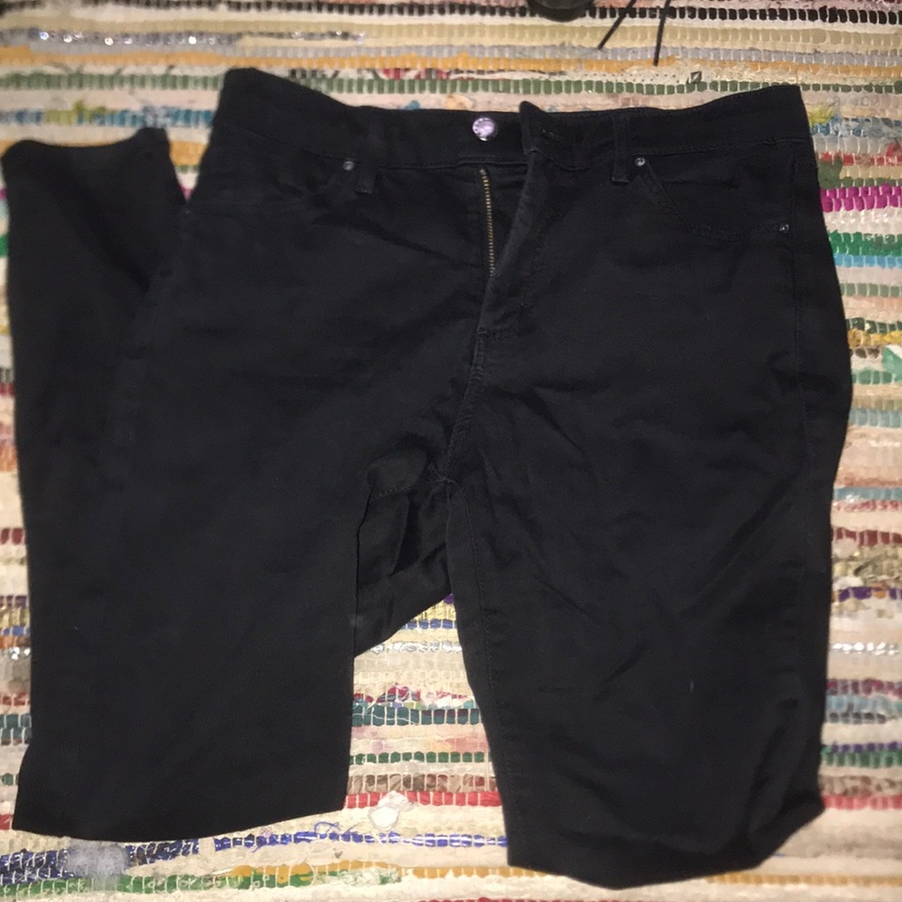 Top shop Leigh black skinny single rip jeans